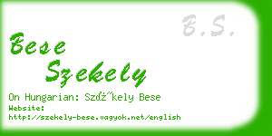 bese szekely business card